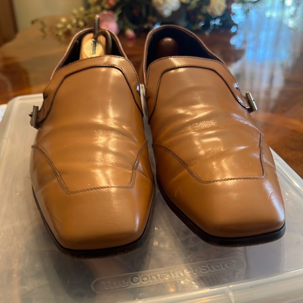 Mens tan Prada shoes